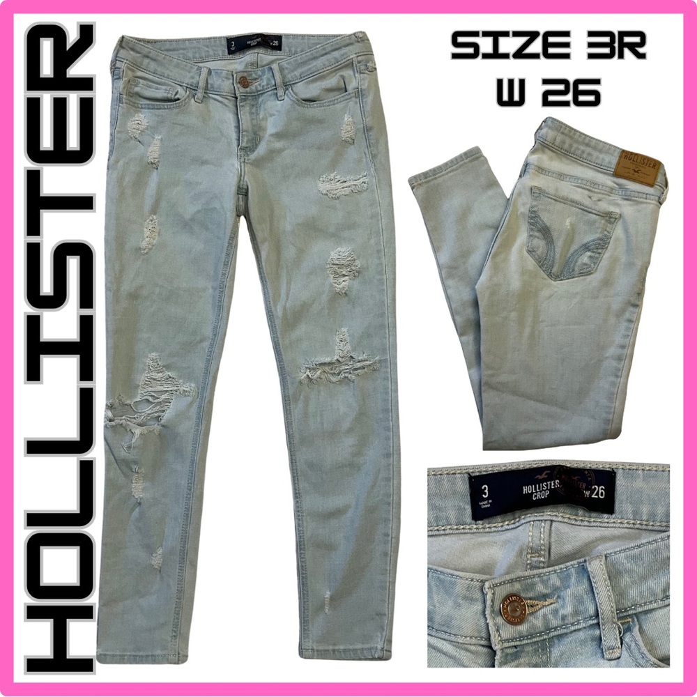 🌼4/$10🌼 HOLLISTER Crop Jeans | Light Denim | Size 3, W 26 | 25.5” Inseam